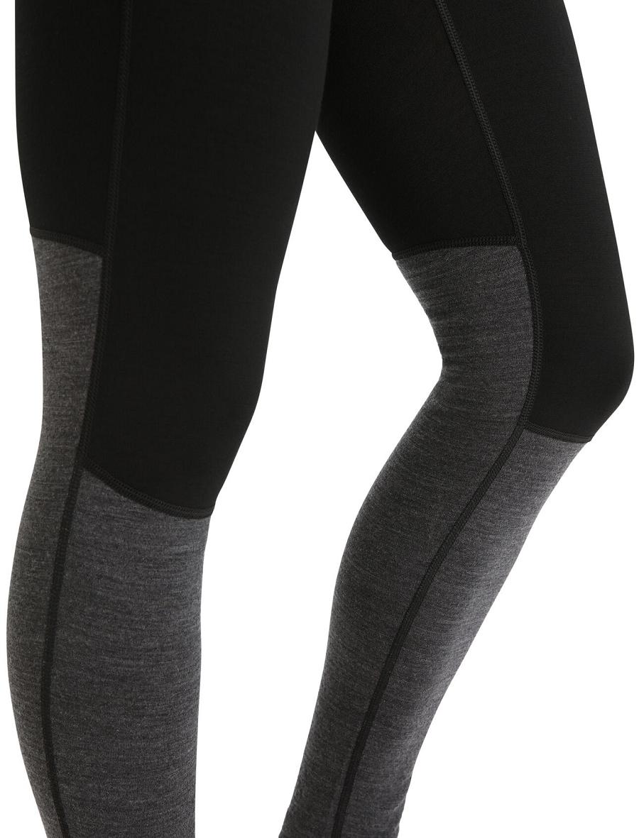 Base Layers Icebreaker 200 ZoneKnit™ Merino Leggings Damskie Czarne | PL 1099OKIR